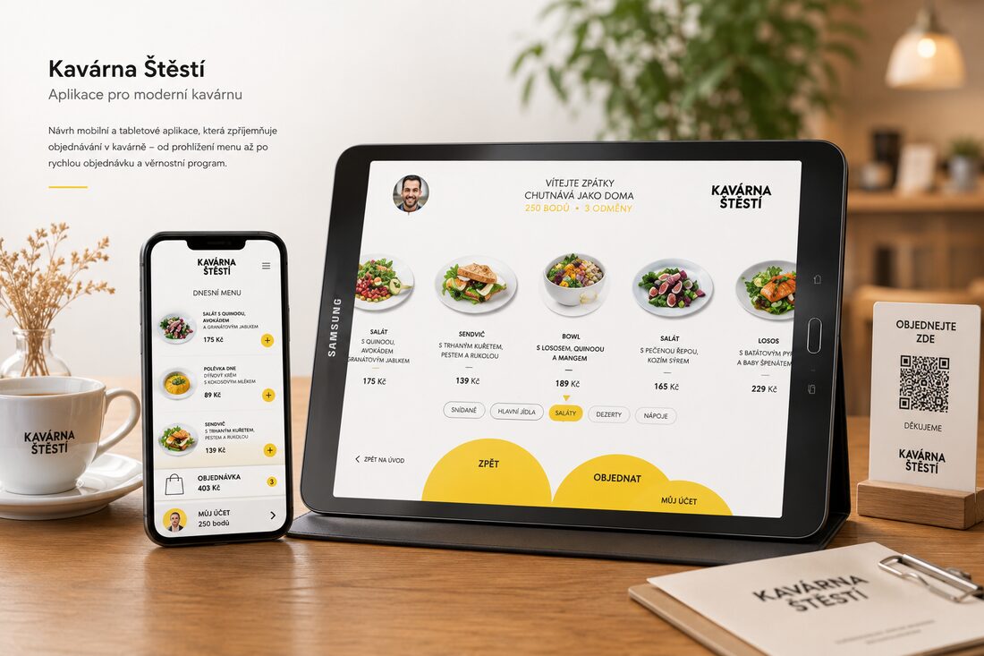 Kavárna Štěstí — Café franchise app (KKCG)